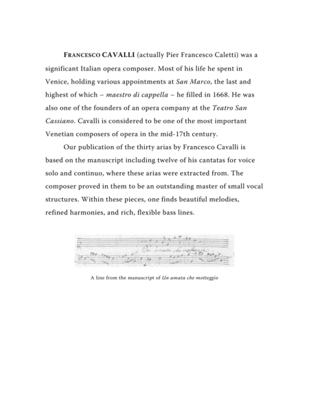 Cavalli Francesco Un Amata Che Motteggio Aria From The Cantata Arranged For Voice And Piano E Minor Page 2