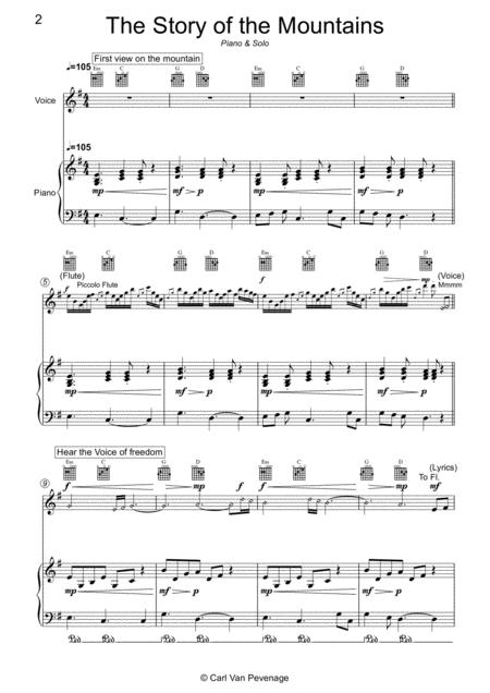 Cc003sol Pop Song The Story Of The Mountain Reduced For Piano And Any C Instrument Page 2
