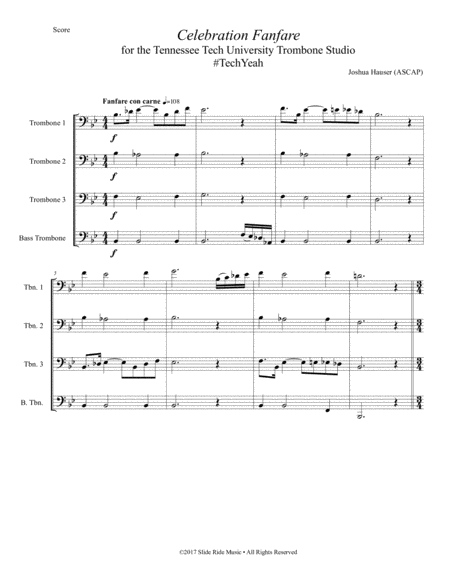 Celebration Fanfare For Trombone Quartet Or Trombone Ensemble Page 2