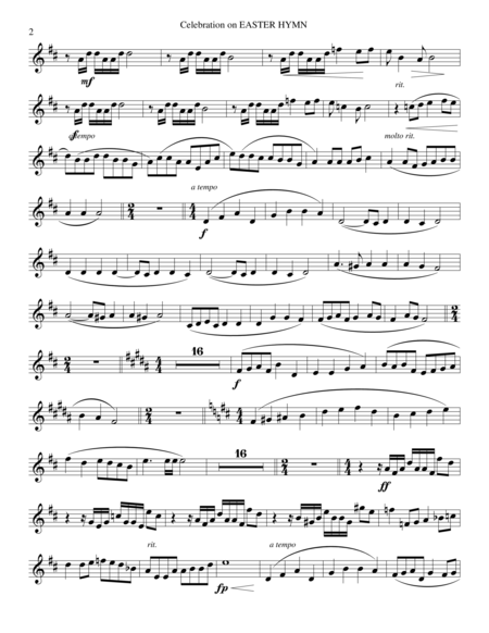 Celebration On Easter Hymn Trumpet 2 Score Page 2