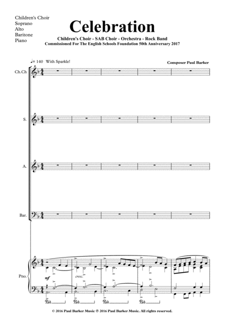 Celebration Piano Vocal Score Page 2