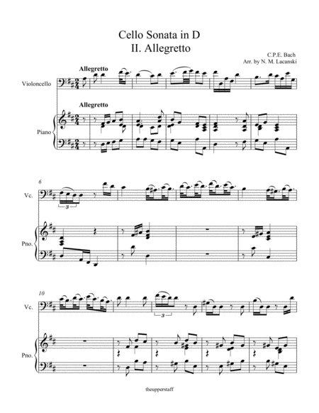 Cello Sonata In D Ii Allegretto Page 2