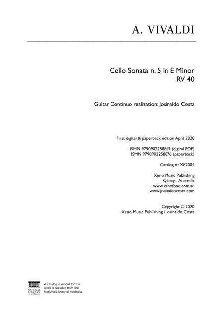 Cello Sonata N 5 In E Minor Rv40 Guitar Accompaniment Page 2