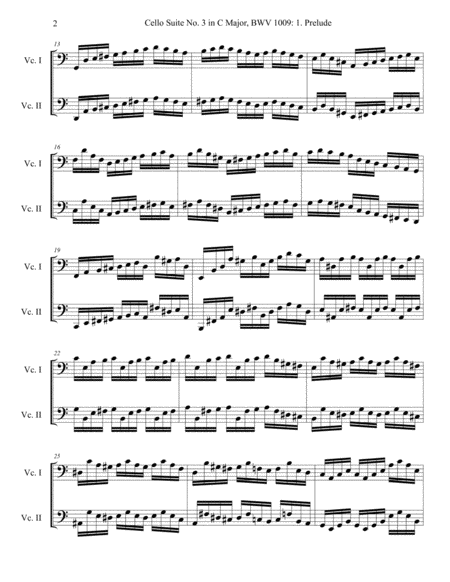 Cello Suite No 3 Bwv 1009 I Prelude Page 2