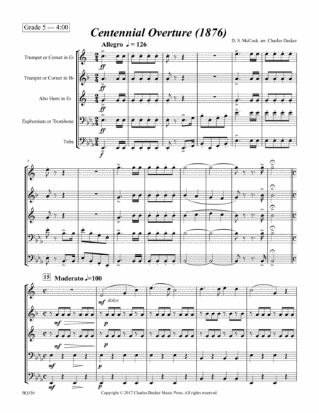 Centennial Overture From 1876 For Brass Quintet Page 2