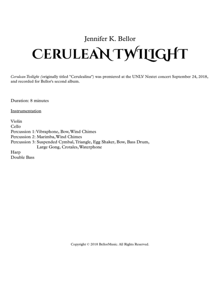 Cerulean Twilight Conductor Score Page 2