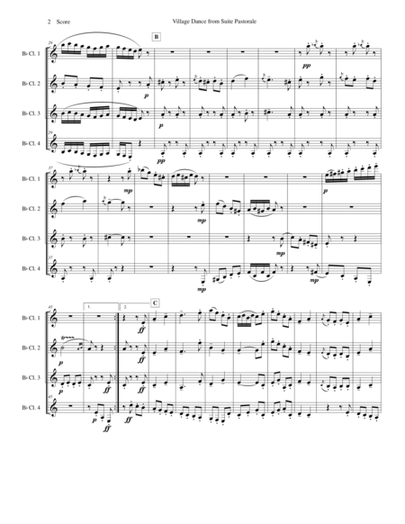 Chabrier Village Dance For Clarinet Quartet Page 2