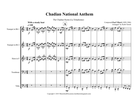 Chadian National Anthem The Chadian Hymn La Tchadienne For Brass Quintet Page 2