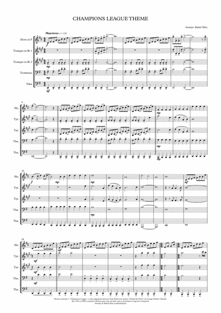 Champions League Theme Brass Quintet Page 2