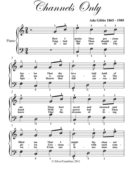 Channels Only Easy Piano Sheet Music Page 2