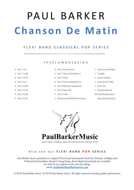 Chanson De Matin Flexi Band Score Parts Page 2