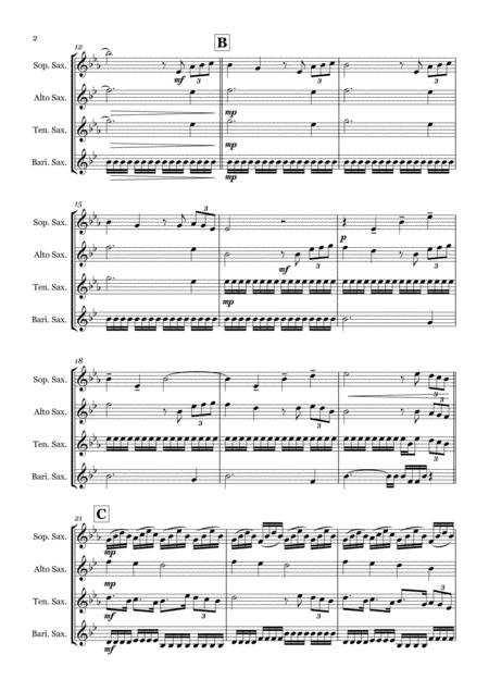 Chariots Of Fire Theme By Vangelis Saxophone Quartet Satb Page 2