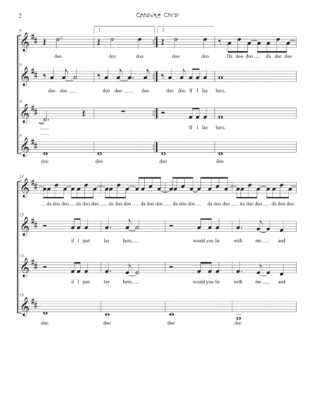 Chasing Cars Snow Patrol Ssaa A Cappella Page 2