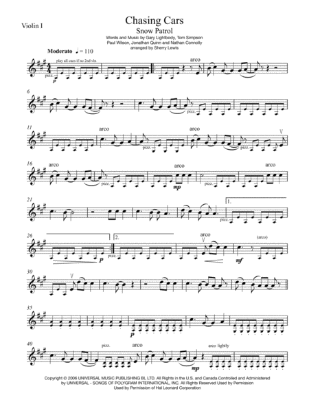 Chasing Cars String Trio For String Trio Page 2