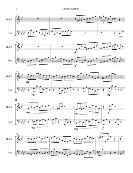 Chasing Rabbits Duet For Clarinet And Bassoon Page 2