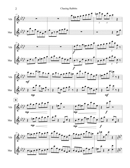 Chasing Rabbits Duet For Vibraphone And Marimba Page 2