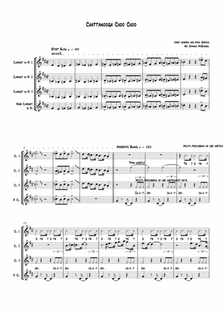 Chattanooga Choo Choo Clarinet Quartet Sssb Page 2