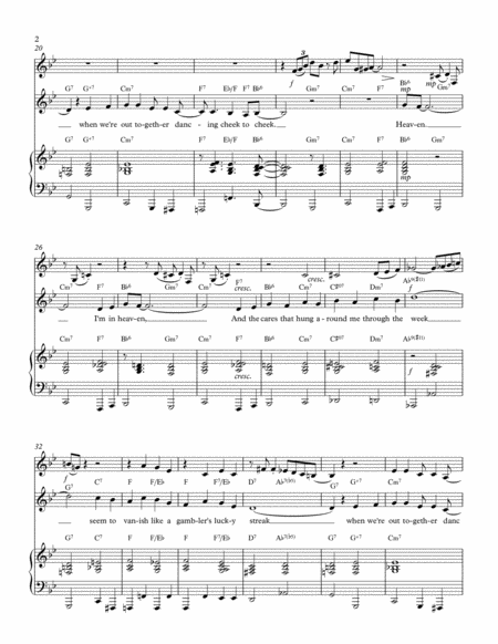 Cheek To Cheek For Vocal Solo With Alto Sax Piano Accompaniment Irving Berlin Fred Astaire Page 2