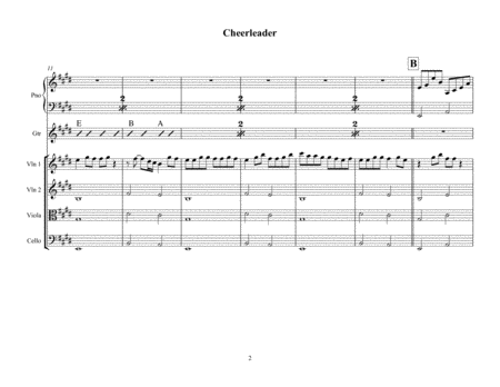 Cheerleader String Quartet Guitar Piano Page 2