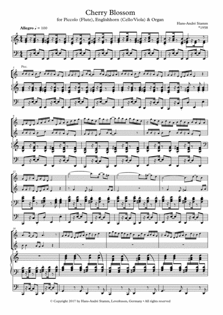 Cherry Blossom For Piccolo Flute English Horn Cello Viola And Organ Page 2