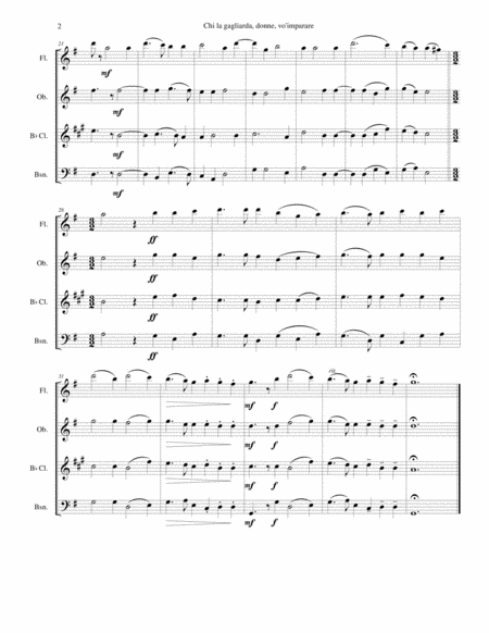 Chi La Gagliarda Whoever Wants To Learn The Galliard Arranged For Wind Quartet Page 2
