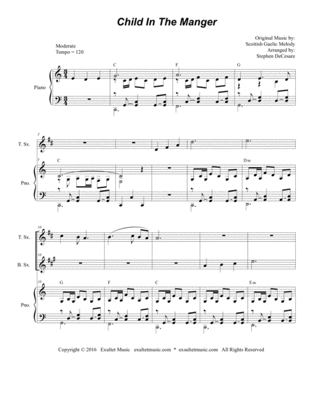 Child In The Manger For Saxophone Quartet Page 2