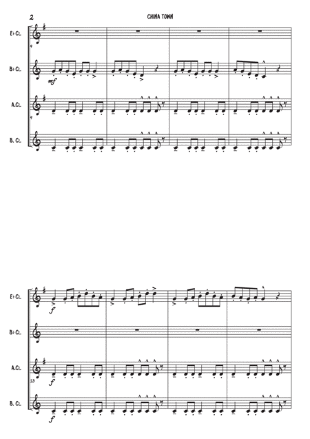 China Town Clarinet Quartet Page 2
