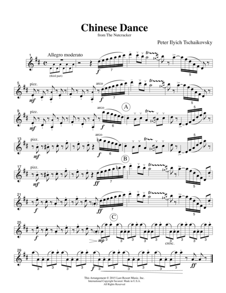 Chinese Dance From The Nutcracker For Piano Trio Violin Cello Piano Set Of 3 Parts Page 2