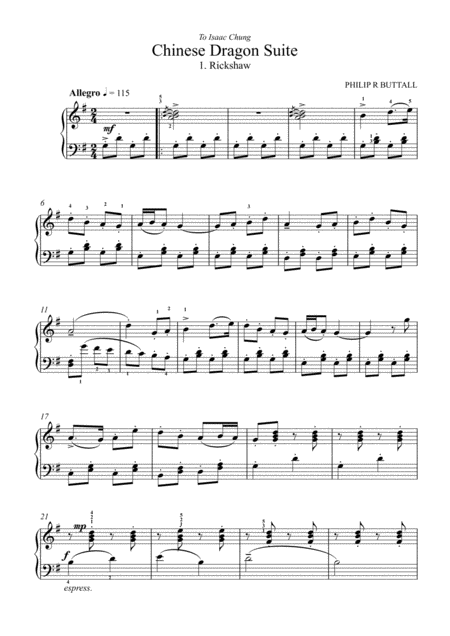 Chinese Dragon Suite Piano Solo Page 2