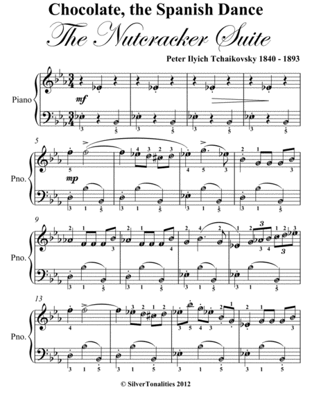 Chocolate Spanish Dance The Nutcracker Suite Easy Piano Sheet Music Page 2