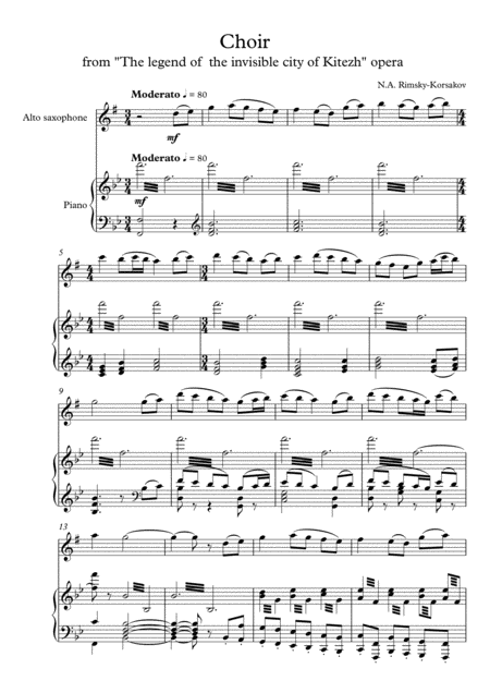 Choir From The Legend Of The Invisible City Of Kitezh Opera Alto Sax Page 2