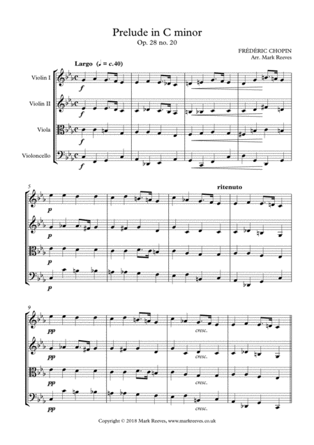 Chopin Prelude In C Minor For String Quartet Page 2