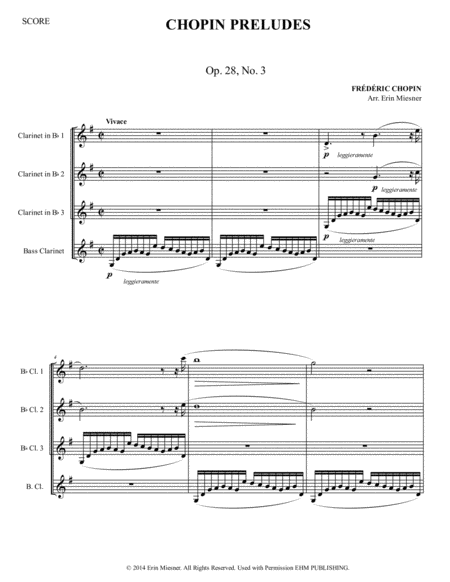 Chopin Preludes For Clarinet Quartet Page 2