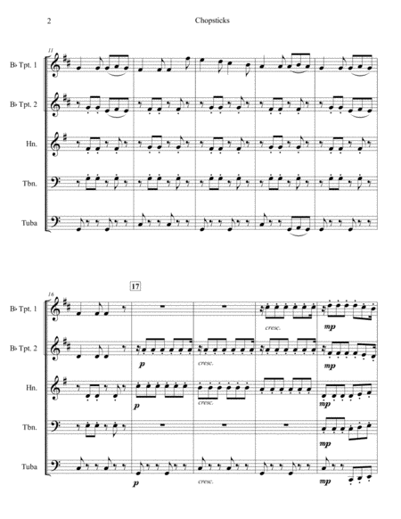 Chopsticks For Brass Quintet Page 2