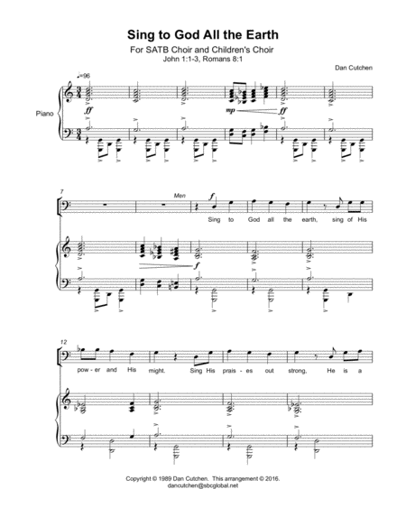 Choral Sing To God All The Earth Satb With Childrens Melody Part Page 2