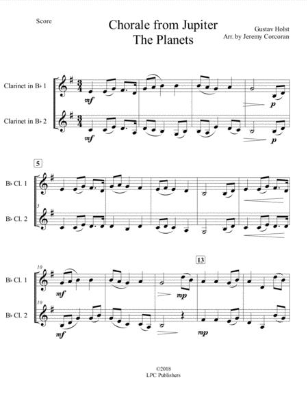 Chorale From Jupiter For Two Clarinets Page 2