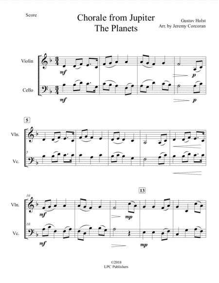 Chorale From Jupiter For Violin And Cello Page 2