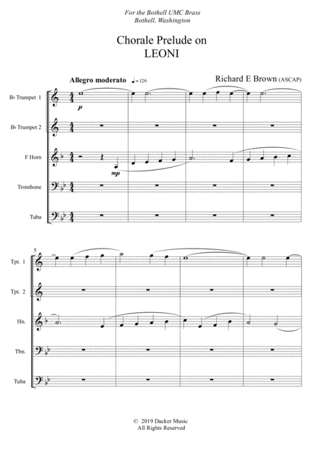 Chorale Prelude On Leoni Brass Quintet Page 2