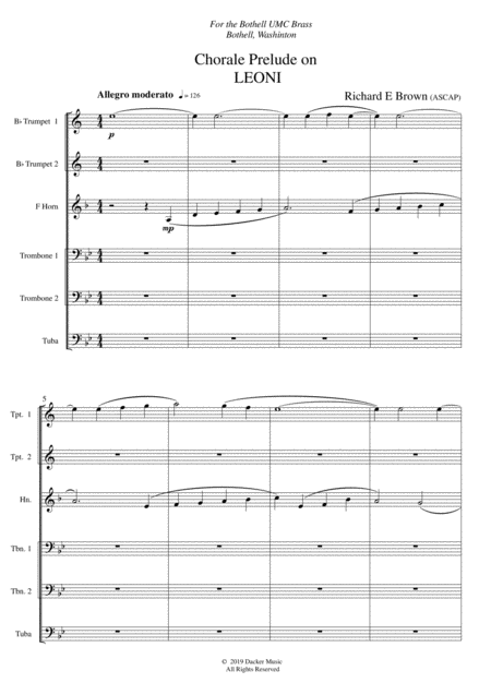 Chorale Prelude On Leoni Brass Sextet Page 2