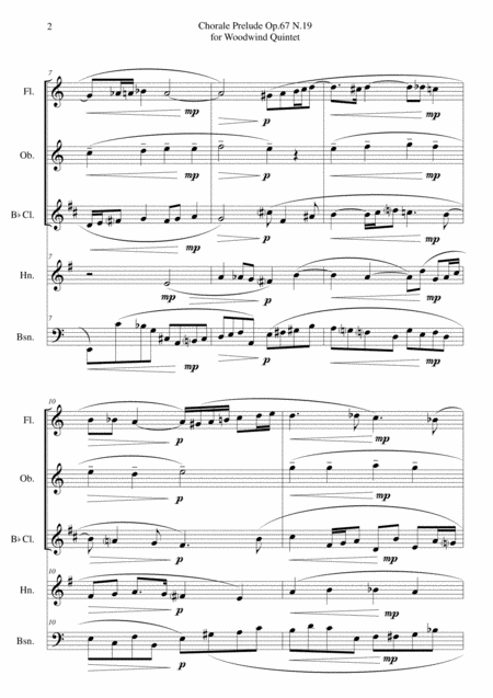 Chorale Prelude Op 67 N 19 For Woodwind Quintet Page 2