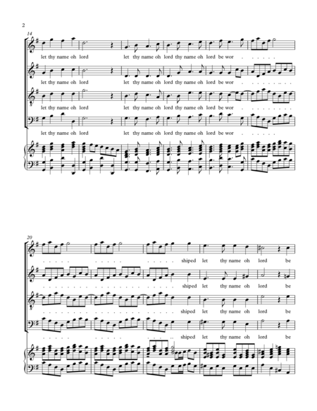 Chorus Let Thy Name Oh Lord Endless Praise Hedges Noway Out Page 2