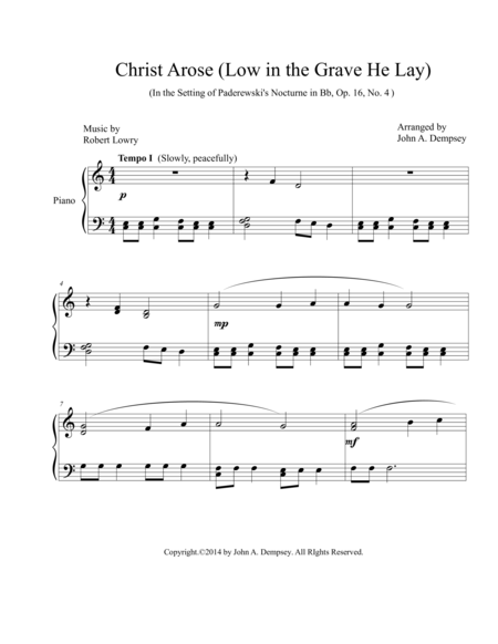 Christ Arose Nocturne Easy Piano Solo Page 2