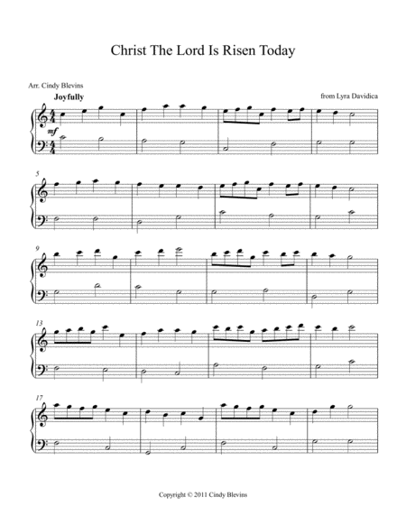 Christ The Lord Is Risen Today Arranged For Easy Piano Solo Page 2