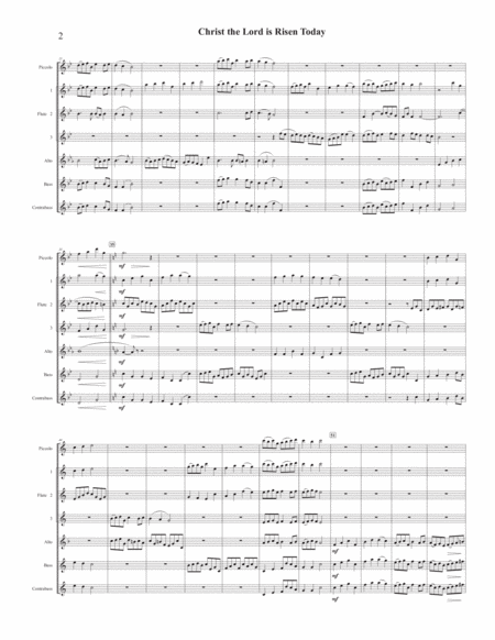 Christ The Lord Is Risen Today For Flute Choir Page 2