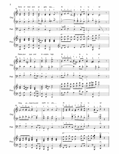 Christ The Lord Is Risen Today Organ Piano Acc Page 2