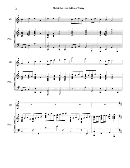 Christ The Lord Is Risen Today Violin Piano Page 2