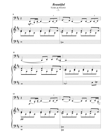 Christina Aguilera Beautiful For Tuba Piano Page 2