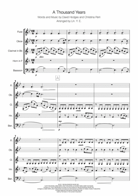 Christina Perri A Thousand Years For Wind Quintet Page 2