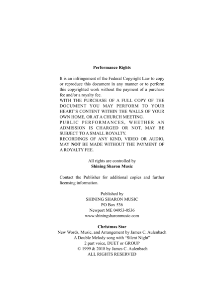 Christmas Angel 2 Part Melody With Silent Night Satb Page 2