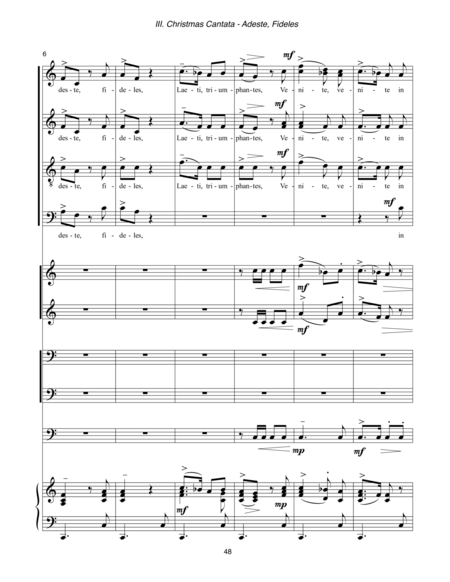 Christmas Cantata 2011 Rev 2014 For Satb Chorus 2 Oboes Eng Horn 2 Bassoons Timpani And Organ Iii Adeste Fideles Page 2